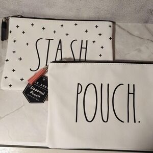 RAE DUNN 2‎ zippered pouch bag set